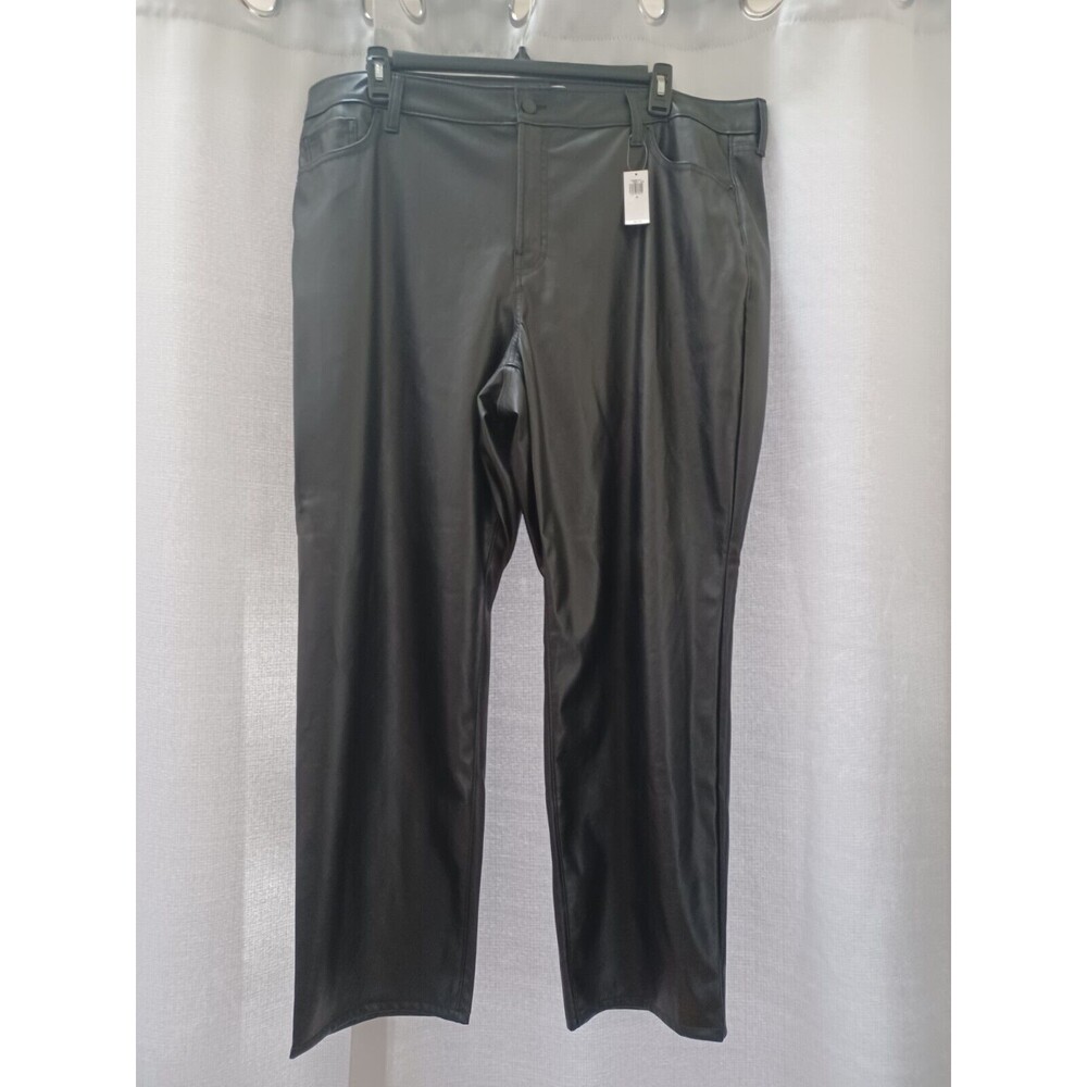 NWT Extra High-Rise Skinny Black Faux Leather Pants Size 22